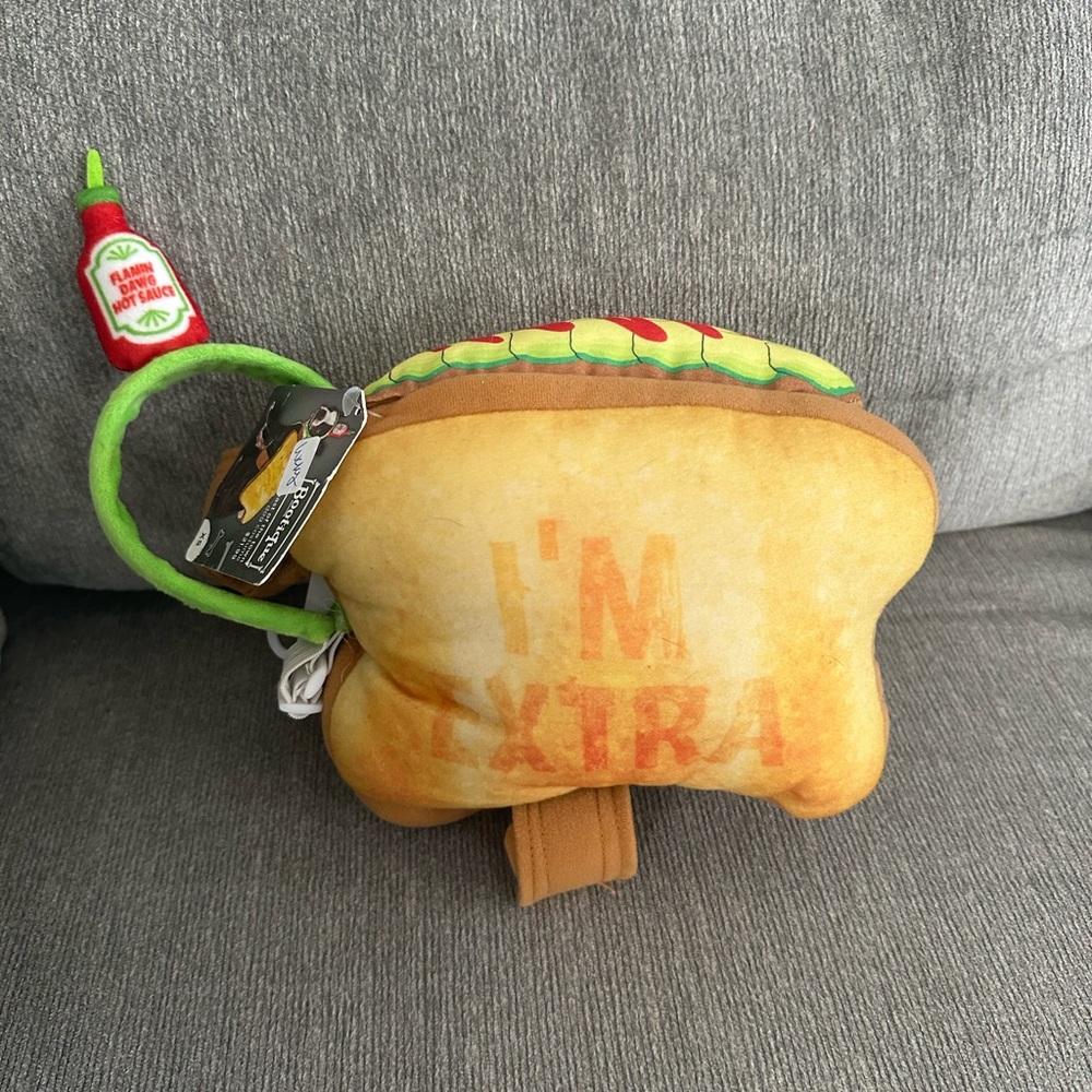 NWOT XS Dog Halloween Costume Avocado Toast with Hot Sauce Headband